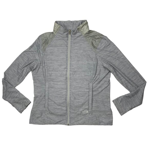 The North Face Pseudio Puffer Jacket XL Gray Thumb Holes Zip Up Hiking NF00CC9L - Picture 13 of 13